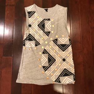 J. Crew Geometric Tribal Print Sleeveless Tank Top